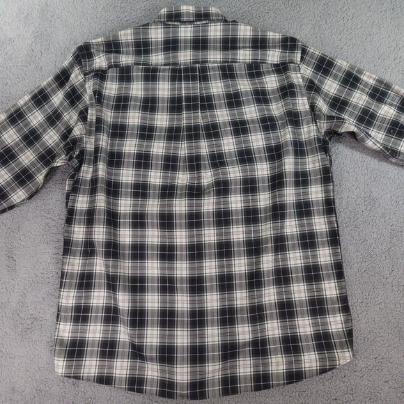 Jos A Bank Traveler Button Down Shirt Mens Large Olive Green Plaid Long Sleeve - Picture 13 of 15